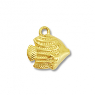 Stainless Steel - Rostfrei Stahl Anh&auml;nger Fisch Gold