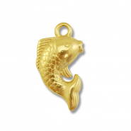 Stainless Steel - Rostfrei Stahl Anh&auml;nger Fisch Gold