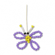 Anhänger Glasperlen Schmetterling Purple-yellow-black