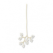 Anh&auml;nger Glasperlen Blume Gold-white