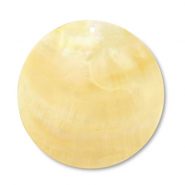 Muschel Anh&auml;nger Rund White (Naturliche Farbe Muschel)-ochre yellow