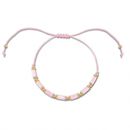 Trendy Fusskettchen Gemischte Perlen Light pink-gold