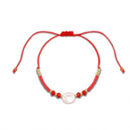 Trendy Fusskettchen Gemischte Perlen Red-white-gold