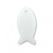 Naturstein Anh&auml;nger Glas Fisch White