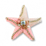 Broschen Stern Pink-crystal AB-gold