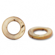 Muschel Perlen 20mm Rund Brown