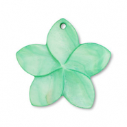 Muschel Anh&auml;nger Blume Green