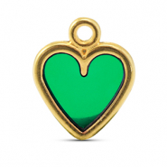 Metall Anhänger DQ Herz Green-Gold (Nickelfrei)