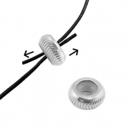 Stainless Steel - Rostfrei Stahl Schmuckzubeh&ouml;r Smart-Stopperperlen mit Motiv 9mm Silver
