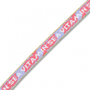 BY31® Schmuckband mit Text "Vitamin sea" Lavender-coral red-white-gold
