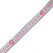 BY31® Schmuckband mit Text "Shell yeah" Light blue-pink-coral red-blue