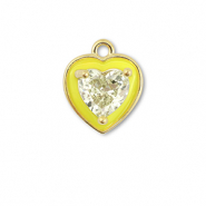 Brass TQ Metall Anh&auml;nger Herz Gold-neon yellow-light yellow