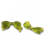 Acrylperlen Schleife Olive green-gold