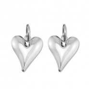 Ohrringe aus Stainless Steel - Rostfreiem Stahl Herz Silver