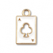 Metall Anh&auml;nger Enamel Karte Gold-white
