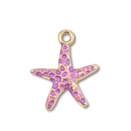 Metall Anh&auml;nger Enamel Seestern Gold-purple