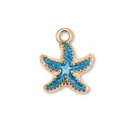 Metall Anh&auml;nger Enamel Seestern Gold-blue
