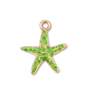 Metall Anh&auml;nger Enamel Seestern Gold-green
