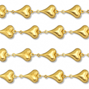 Stainless Steel - Rostfrei Stahl Schmuckzubeh&ouml;r Gliederkette Herz Gold