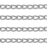 Stainless Steel - Rostfrei Stahl Schmuckzubeh&ouml;r Gliederkette Oval Silver