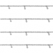 Stainless Steel - Rostfrei Stahl Schmuckzubeh&ouml;r Gliederkette mit Kugel Silver