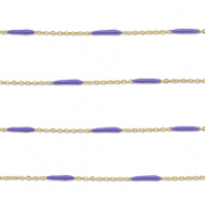 Stainless Steel - Rostfrei Stahl Schmuckzubeh&ouml;r Gliederkette L&auml;nglich Gold-purple