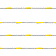 Stainless Steel - Rostfrei Stahl Schmuckzubeh&ouml;r Gliederkette L&auml;nglich Silver-yellow