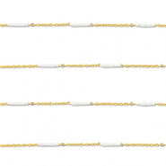 Stainless Steel - Rostfrei Stahl Schmuckzubeh&ouml;r Gliederkette L&auml;nglich Gold-white