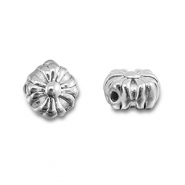 Stainless Steel - Rostfrei Stahl Perlen Blume Silver