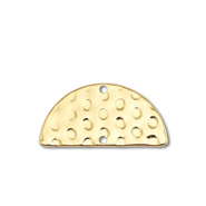 Stainless Steel - Rostfrei Stahl Anh&auml;nger / Zwischenst&uuml;ck Halbrund Gold