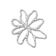 Stainless Steel - Rostfrei Stahl Anhänger / Zwischenstück Blume Silver