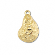 Stainless Steel - Rostfrei Stahl Anh&auml;nger Muschel Gold