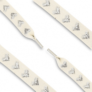 Trendy Schn&uuml;rsenkel mit Herzen Off white-silver