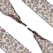 Trendy Schn&uuml;rsenkel Organza Leopard Light brown-brown-black