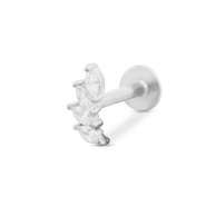 Ohrpiercing aus Stainless Steel - Rostfreiem Stahl Blatt Silver