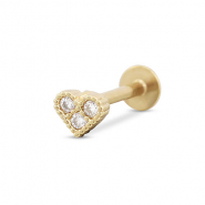Ohrpiercing aus Stainless Steel - Rostfreiem Stahl Herz Gold