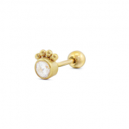 Ohrpiercing aus Stainless Steel - Rostfreiem Stahl Rund mit Kugeln Gold