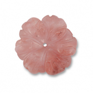 Naturstein Perlen Blume Transparent red
