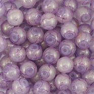 4 mm Glasperlen mit Glitzer Purple-gold