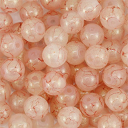 4 mm Glasperlen mit Glitzer Dusty pink-gold