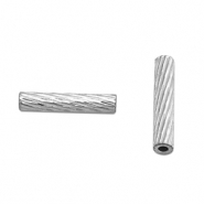 Stainless Steel - Rostfrei Stahl Perlen Tube 10mm Silver