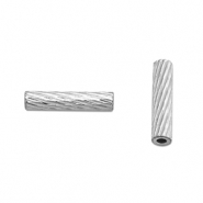 Stainless Steel - Rostfrei Stahl Perlen Tube 8mm Silver