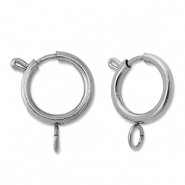 Stainless Steel - Rostfrei Stahl Schmuckzubeh&ouml;r Rettungsring Verschluss 16mm Silver