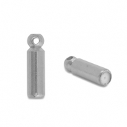 Stainless Steel - Rostfrei Stahl Schmuckzubeh&ouml;r Endkappe f&uuml;r Brochen / Pins Silver