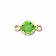 Stainless Steel - Rostfrei Stahl Schmuckzubeh&ouml;r Zwischenst&uuml;ck Rund Gold-green