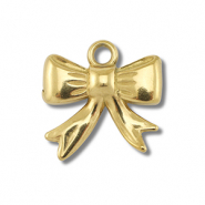 Stainless Steel - Rostfrei Stahl Anhänger Schleife Gold