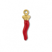 Stainless Steel - Rostfrei Stahl Anh&auml;nger Pfeffer Gold-red