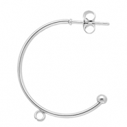 Stainless Steel - Rostfrei Stahl Schmuckzubeh&ouml;r Ohrringe Creolen mit &Ouml;se Silver