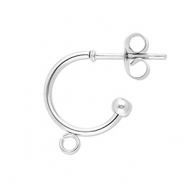Stainless Steel - Rostfrei Stahl Schmuckzubeh&ouml;r Ohrringe Creolen mit &Ouml;se Silver