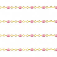 Stainless Steel - Rostfrei Stahl Schmuckzubeh&ouml;r Gliederkette 1mm Vintage pink-gold